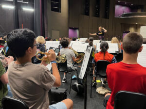 Picture of trumpet players at middle school band camp