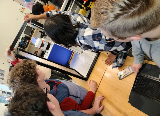 BASE students using the new etching machines