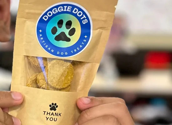 Students at Aloha High School make Doggie Dots dog biscuits