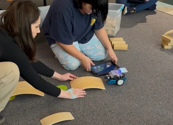 Testing different ways to drive a robot over a bridge.