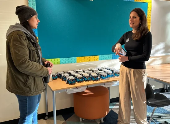 KLA TENCOR Adriana Haro learns about mBots in the classroom